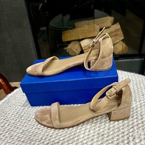 Stuart Weitzman Nudist June Low Block Heel Sandal Size 11